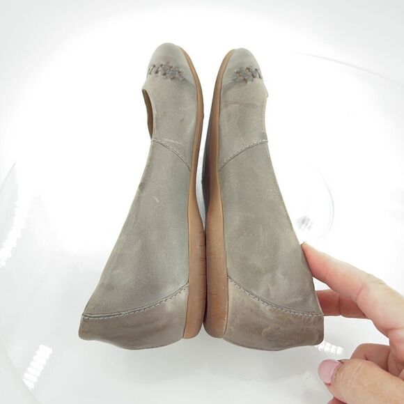 Born Madeleine Ballet Flats Women's Size 8 Gray Leather Braided Shoes Comfy - Picture 9 of 15